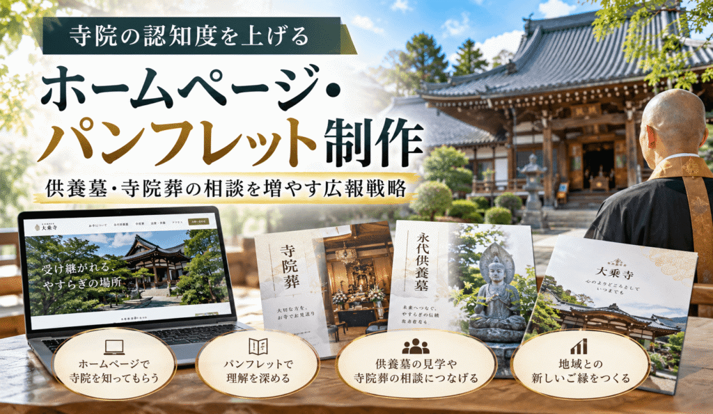 寺院の認知度を上げるホームページ・パンフレット制作